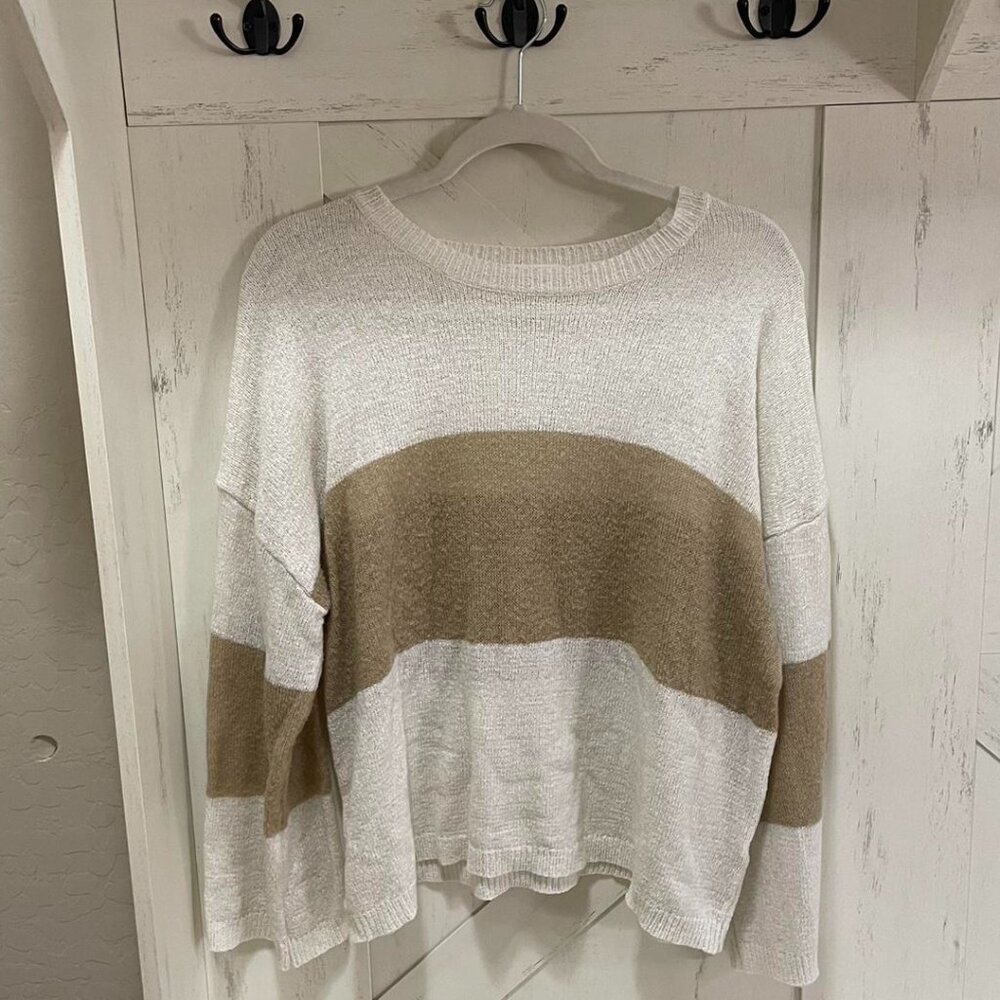 Women's Cream and Brown Jumper